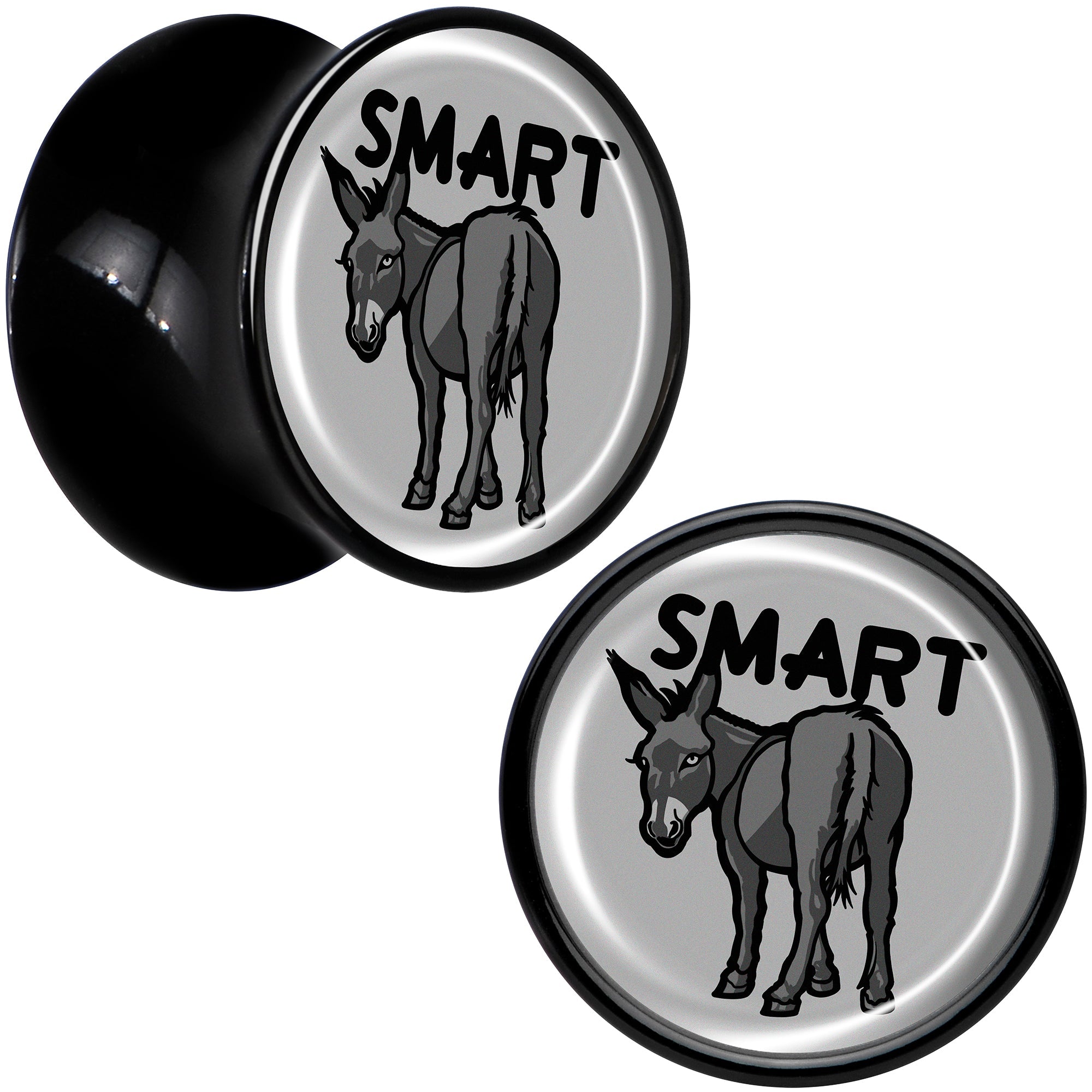 BodyCandy Donkey Smart Ass Black Acrylic Saddle Plug Set by Onyx O — in-use photo
