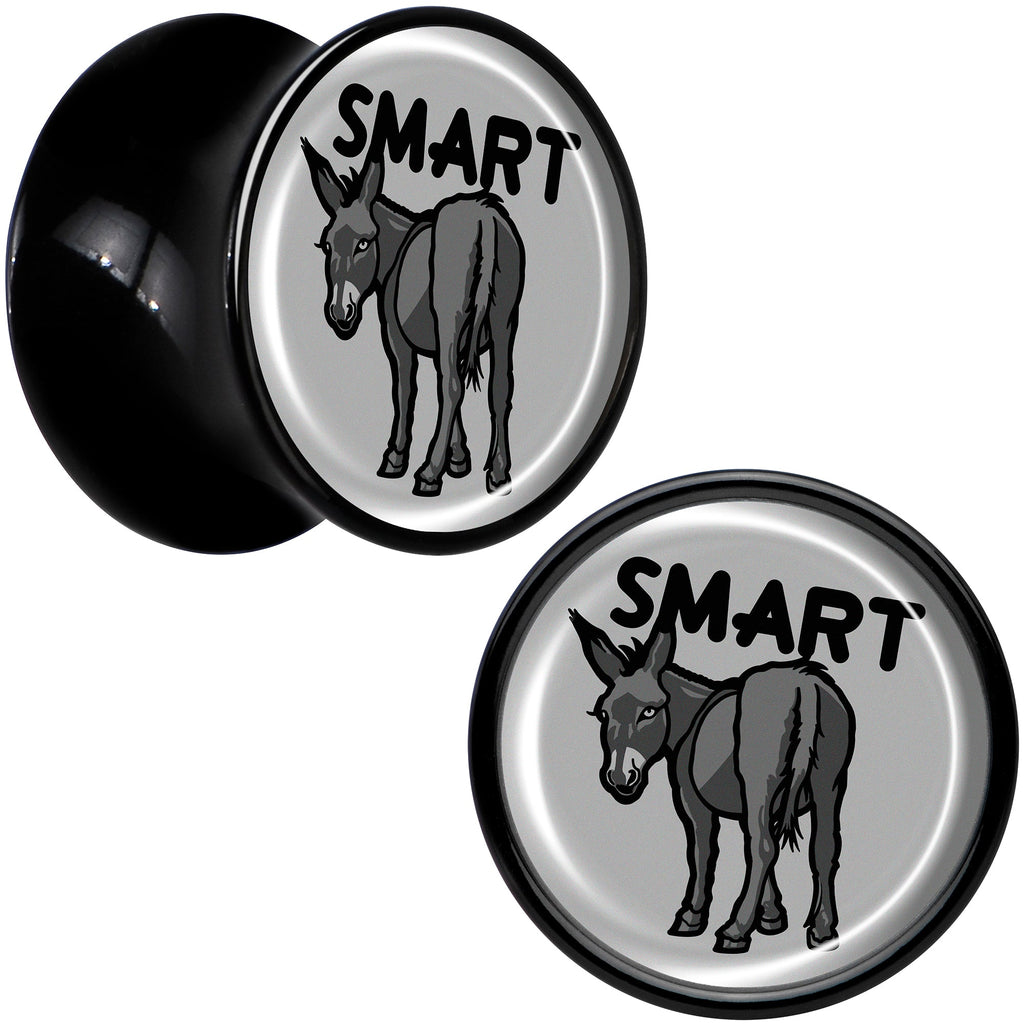 BodyCandy Donkey Smart Ass Black Acrylic Saddle Plug Set by Onyx O — detail close-up