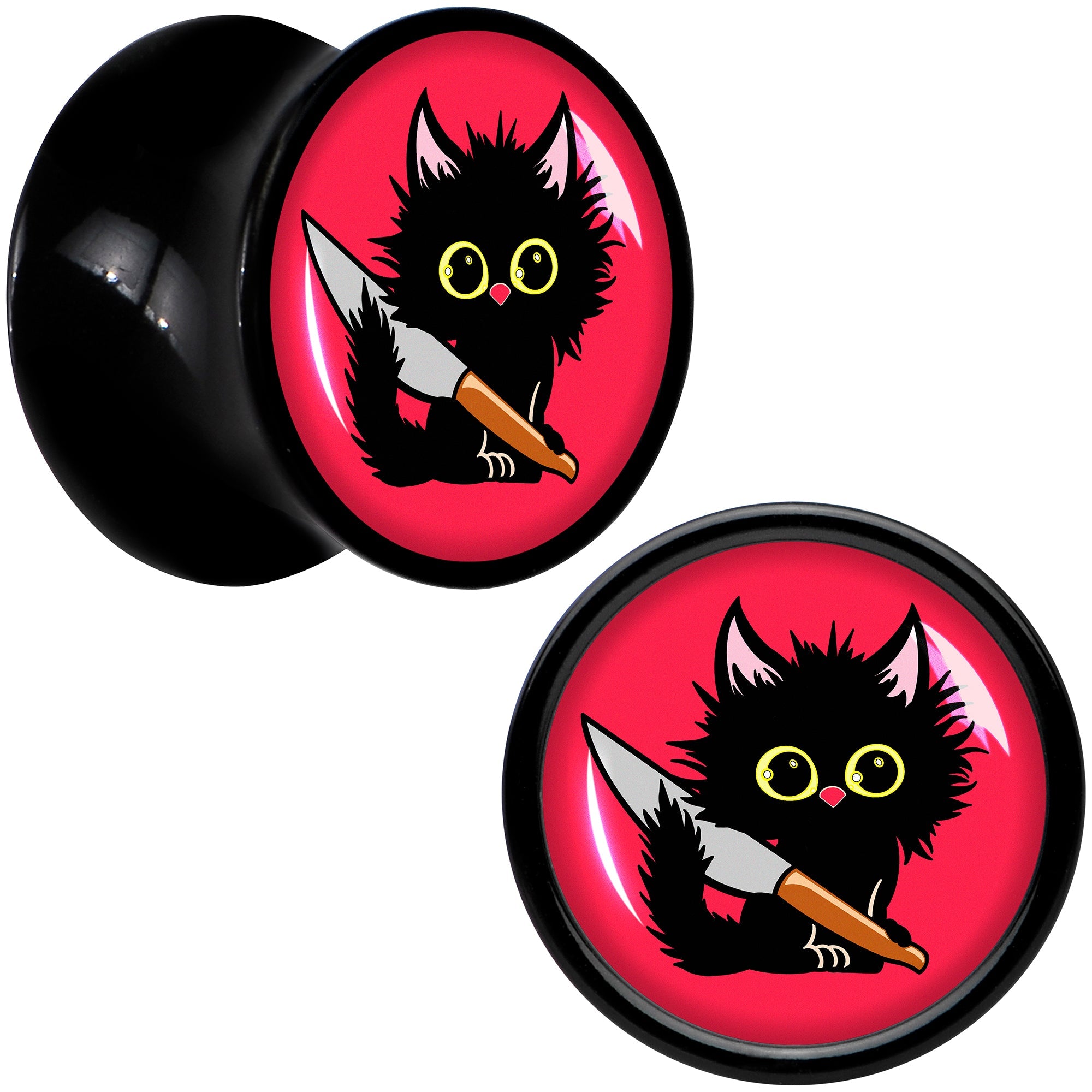 BodyCandy Stabby Cat Black Acrylic Saddle Plug Set by Onyx O — side view