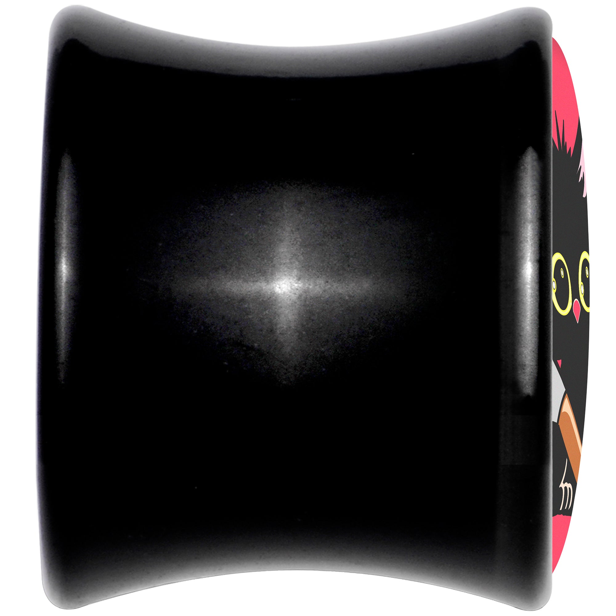 BodyCandy Stabby Cat Black Acrylic Saddle Plug Set by Onyx O — detail close-up