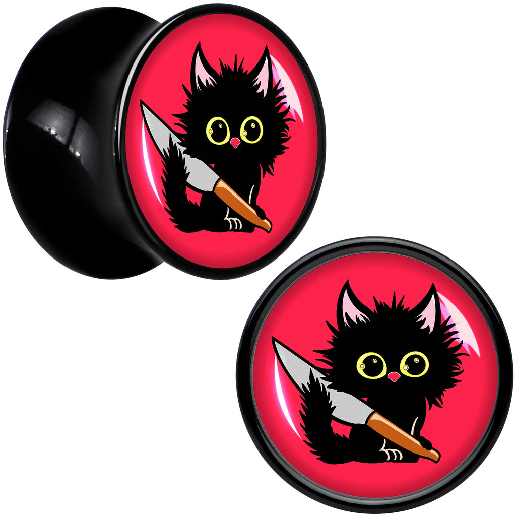 BodyCandy Stabby Cat Black Acrylic Saddle Plug Set by Onyx O — back view