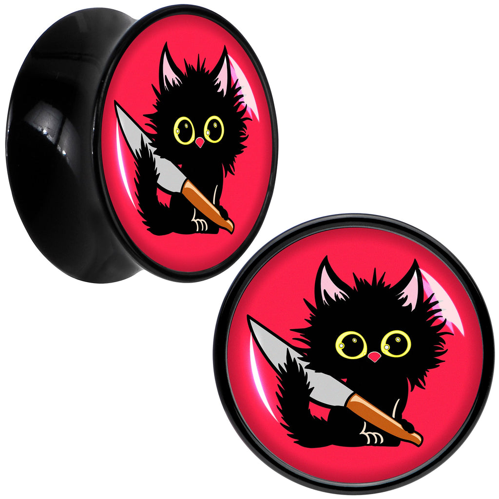 BodyCandy Stabby Cat Black Acrylic Saddle Plug Set by Onyx O — size reference