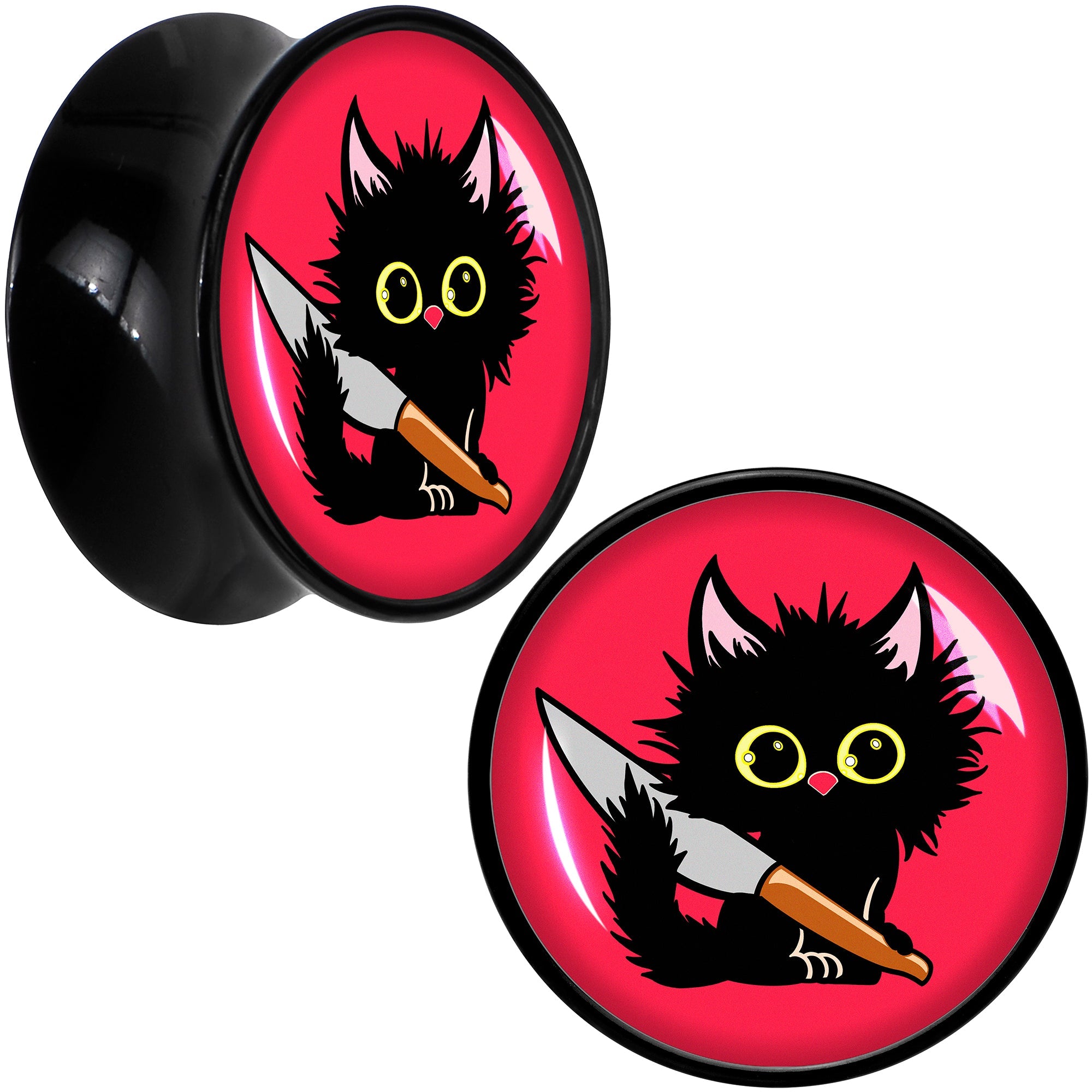 BodyCandy Stabby Cat Black Acrylic Saddle Plug Set by Onyx O — color detail