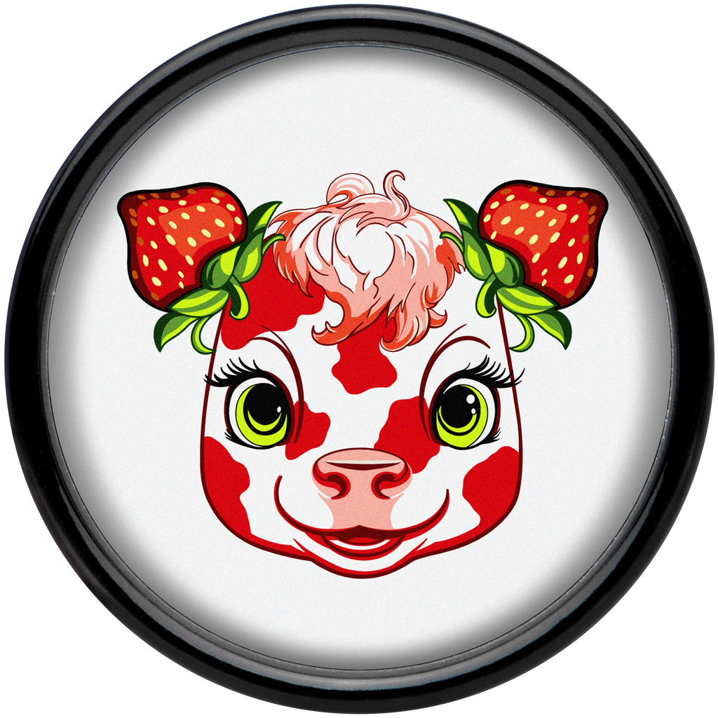 BodyCandy Stawberry Cow Black Acrylic Saddle Plug Set 8mm to 20mm by Onyx O — side view