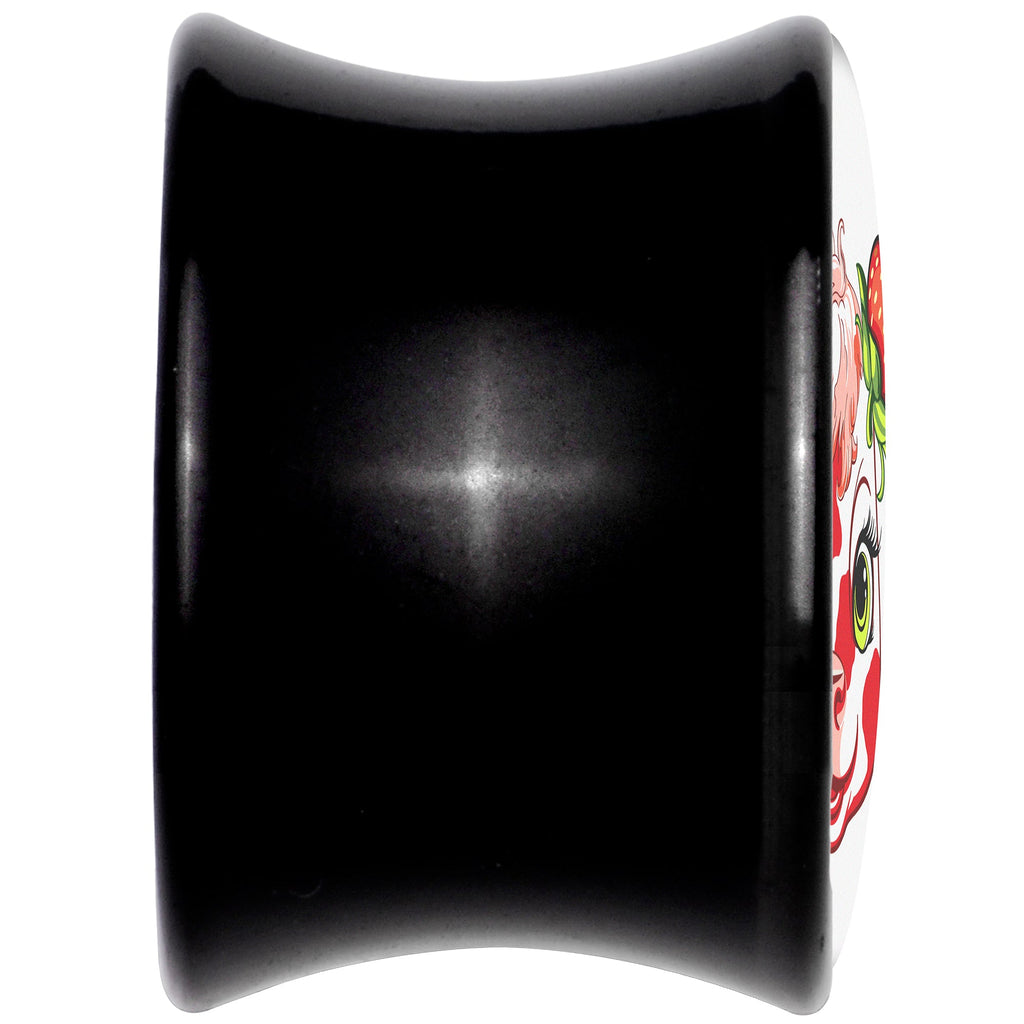 BodyCandy Stawberry Cow Black Acrylic Saddle Plug Set 8mm to 20mm by Onyx O — back view