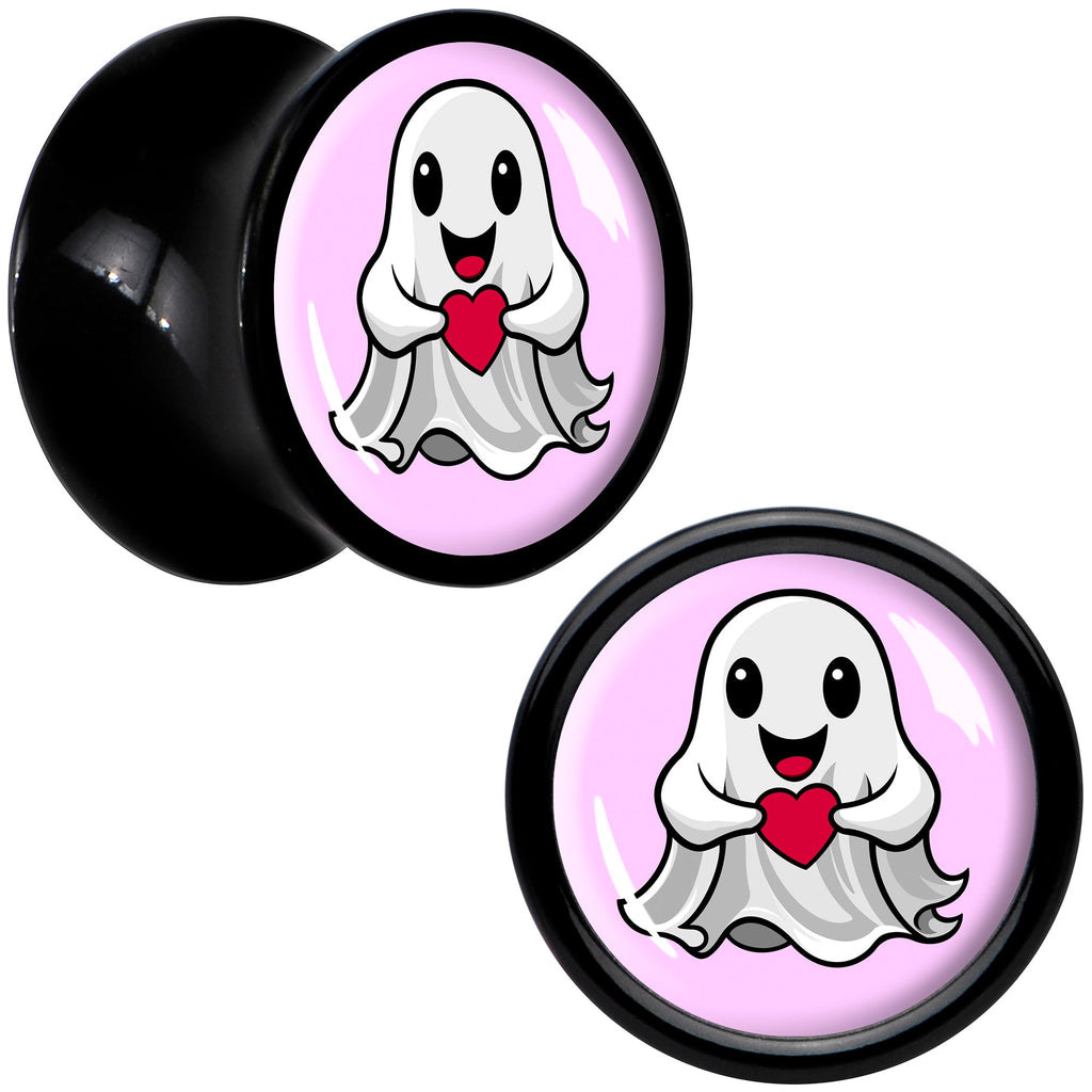 BodyCandy Valentine Sweet Ghost Black Acrylic Saddle Plug Set by Onyx O — color detail