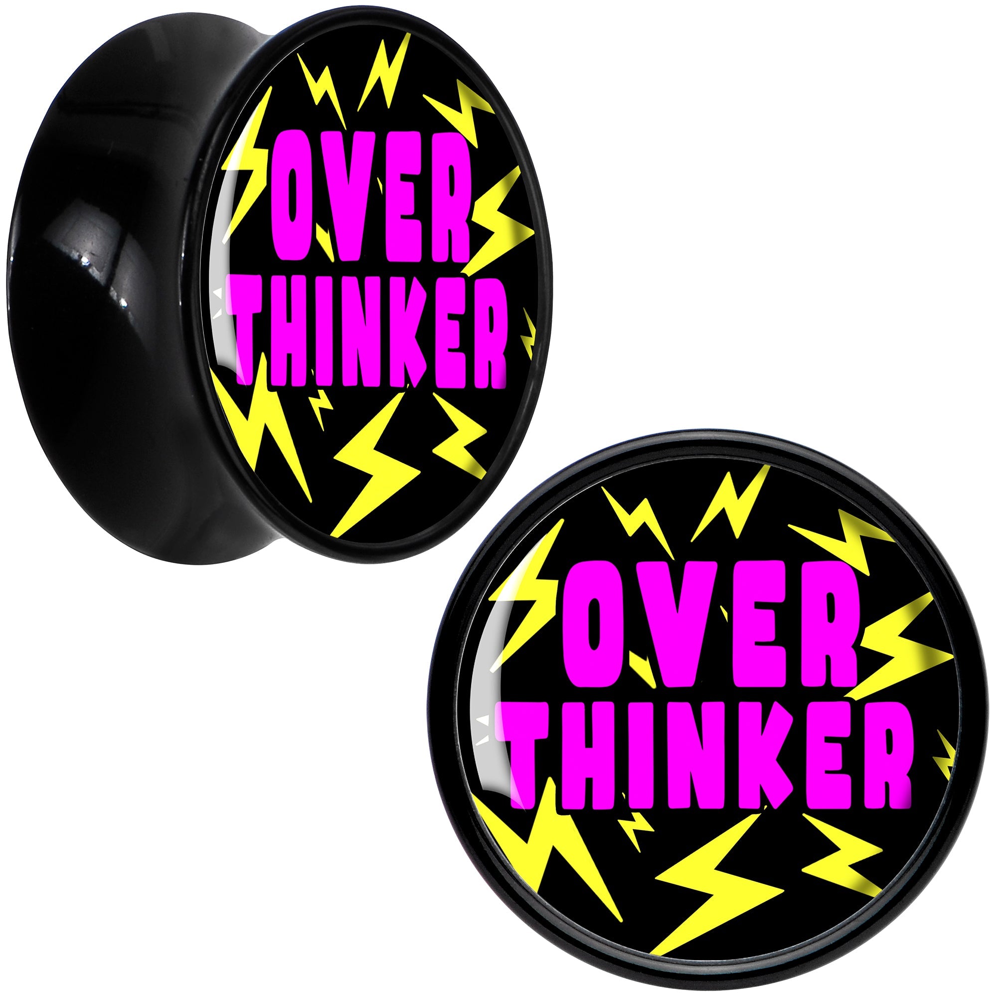BodyCandy Over Thinker Impact Black Acrylic Saddle Plug Set by Onyx O — in-use photo