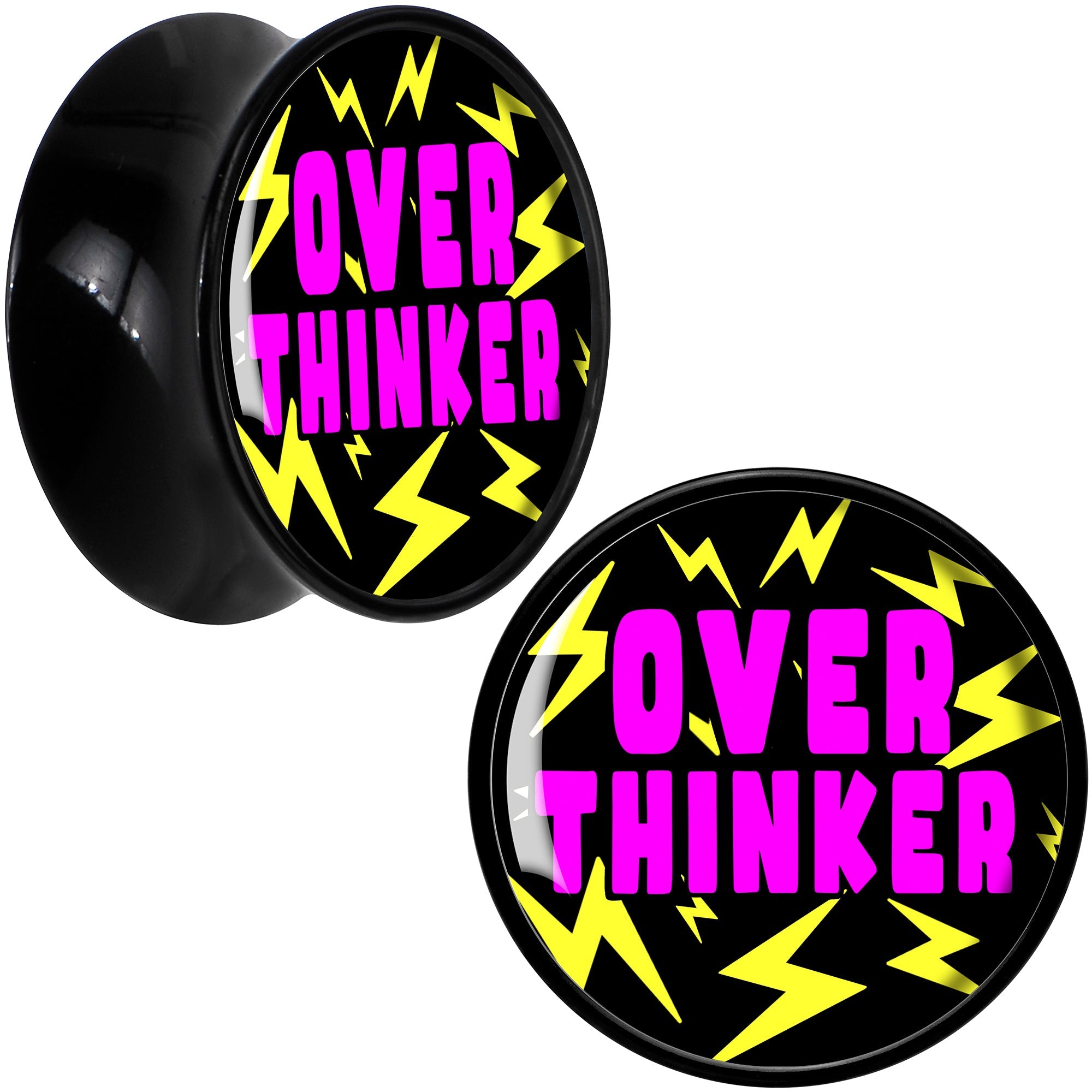 BodyCandy Over Thinker Impact Black Acrylic Saddle Plug Set by Onyx O — color detail