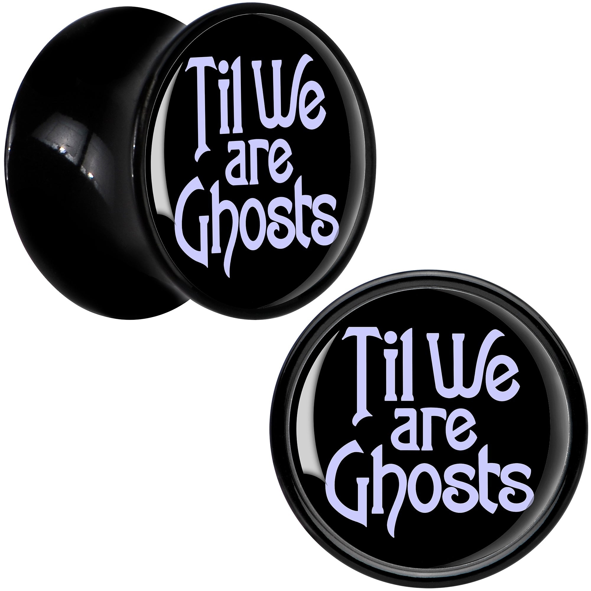 BodyCandy Til We are Ghosts Black Acrylic Saddle Plug Set by Onyx O — side view