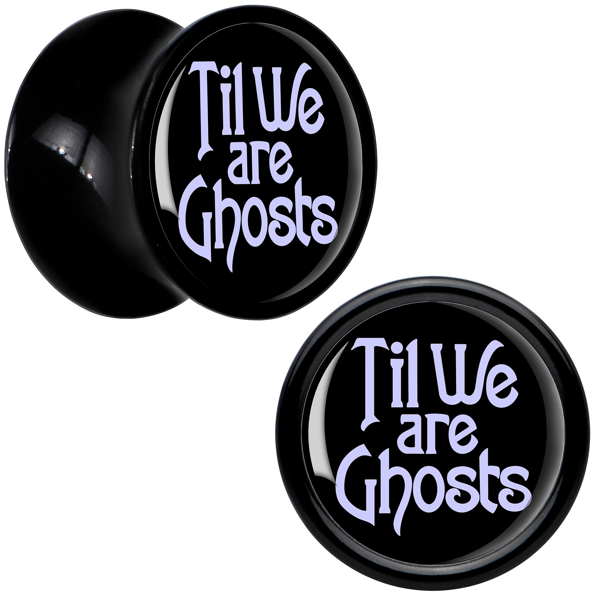 BodyCandy Til We are Ghosts Black Acrylic Saddle Plug Set by Onyx O — color detail