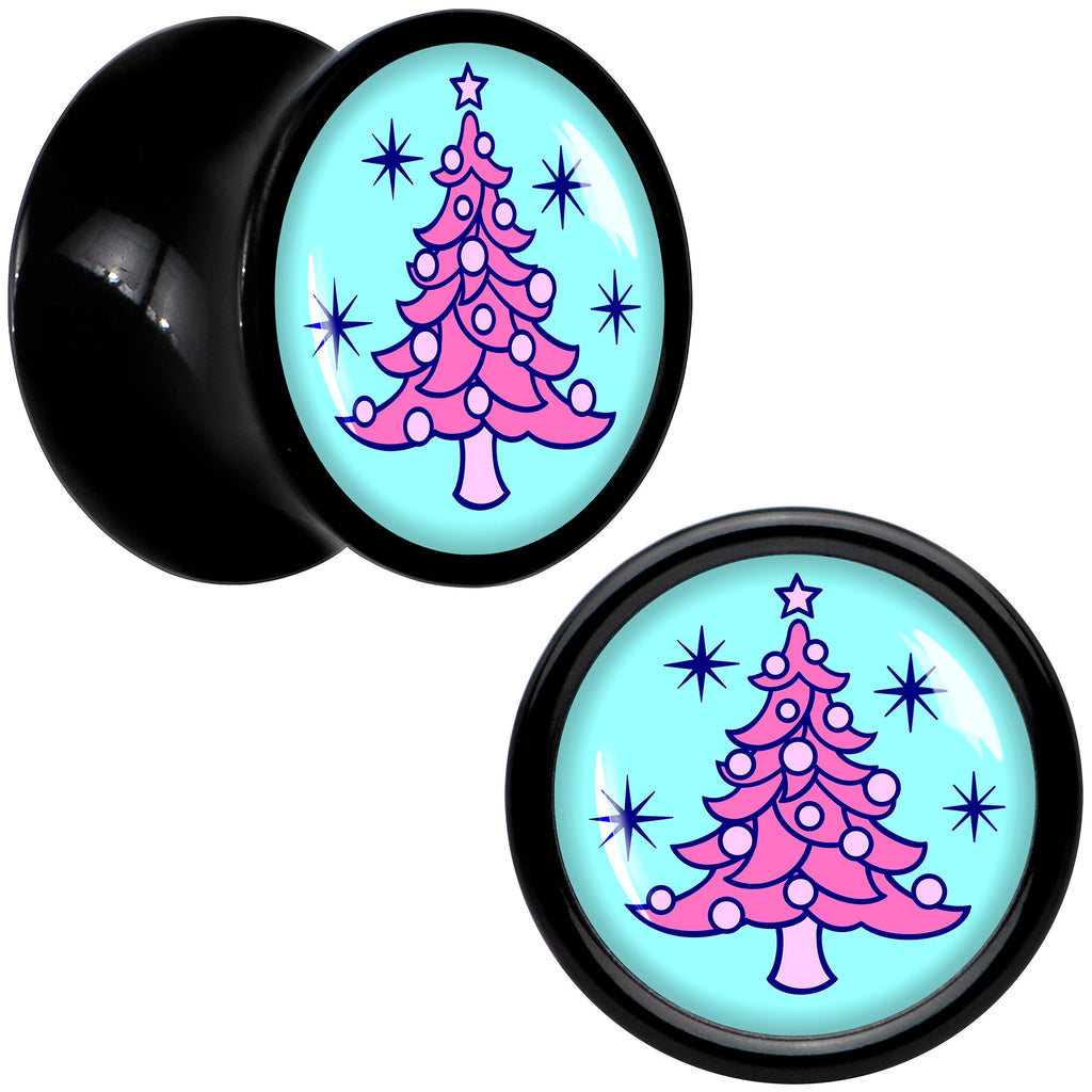 BodyCandy Pastel Christmas Tree Holiday Black Acrylic Saddle Plug Set by Onyx O — lifestyle context