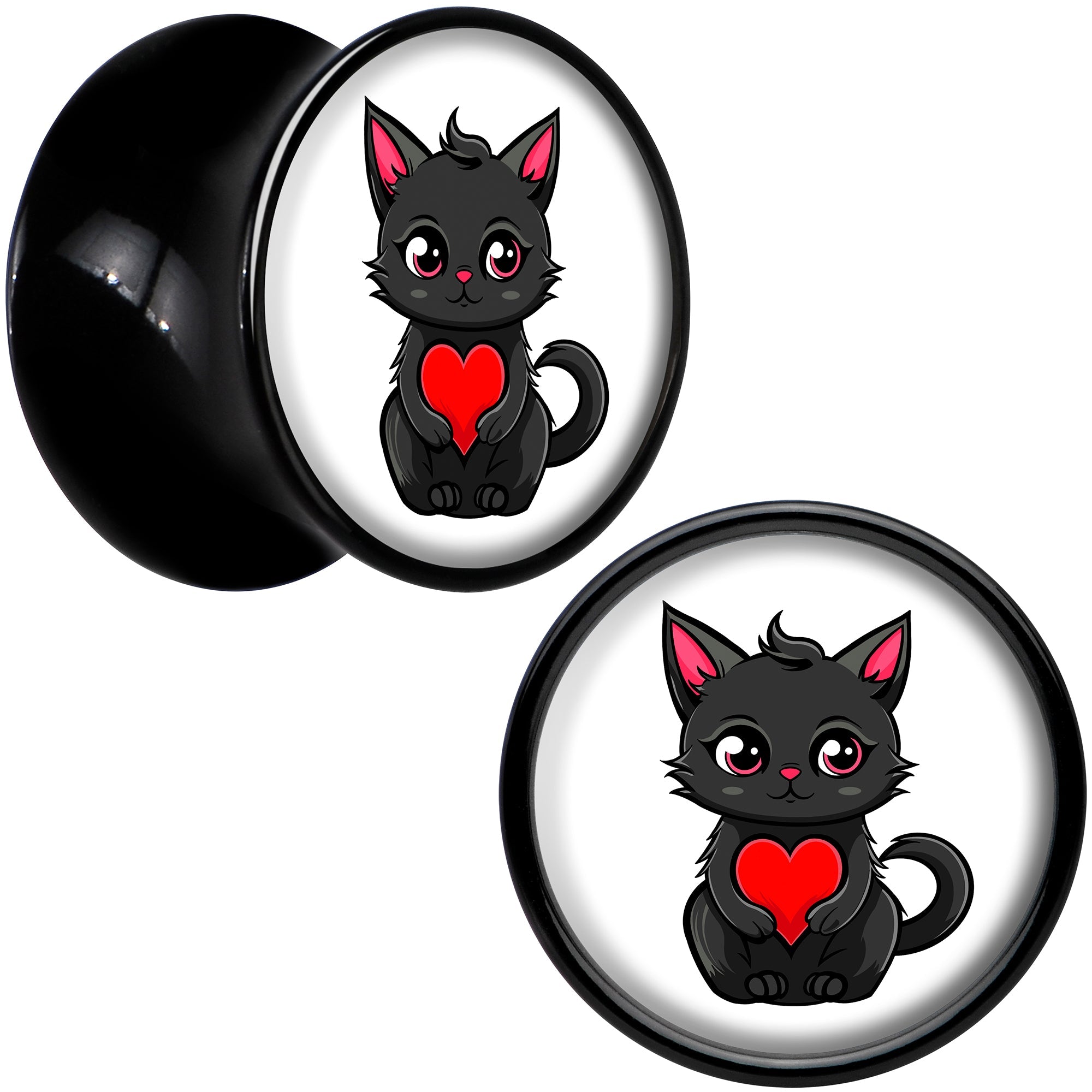 BodyCandy Valentine Cat Black Acrylic Saddle Plug Set by Onyx O — lifestyle context