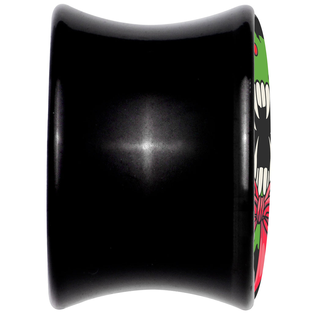 BodyCandy Holiday Vampire Wreath Black Acrylic Saddle Plug Set by Onyx O — detail close-up