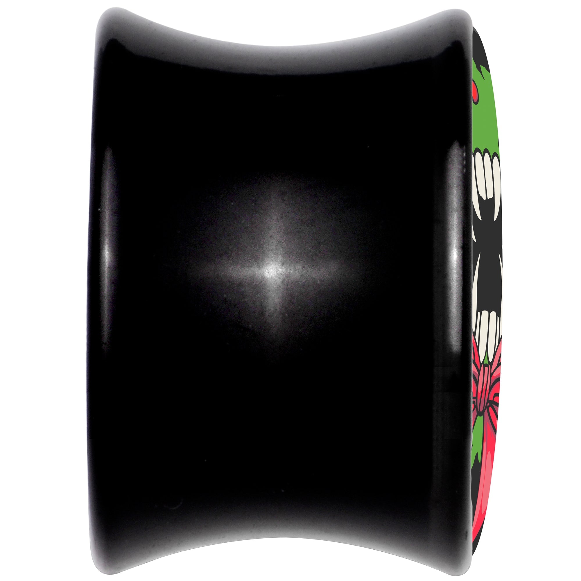 BodyCandy Holiday Vampire Wreath Black Acrylic Saddle Plug Set by Onyx O — detail close-up