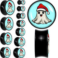 BodyCandy Holiday Christmas Spirit Ghost Black Acrylic Saddle Plug Set by Onyx O — main product shot
