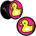 BodyCandy Black Acrylic Yellow Ducky Double Flare Plug Set by Onyx O — alternative angle