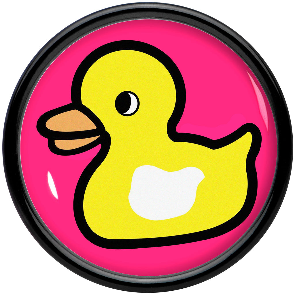 BodyCandy Black Acrylic Yellow Ducky Double Flare Plug Set by Onyx O — side view