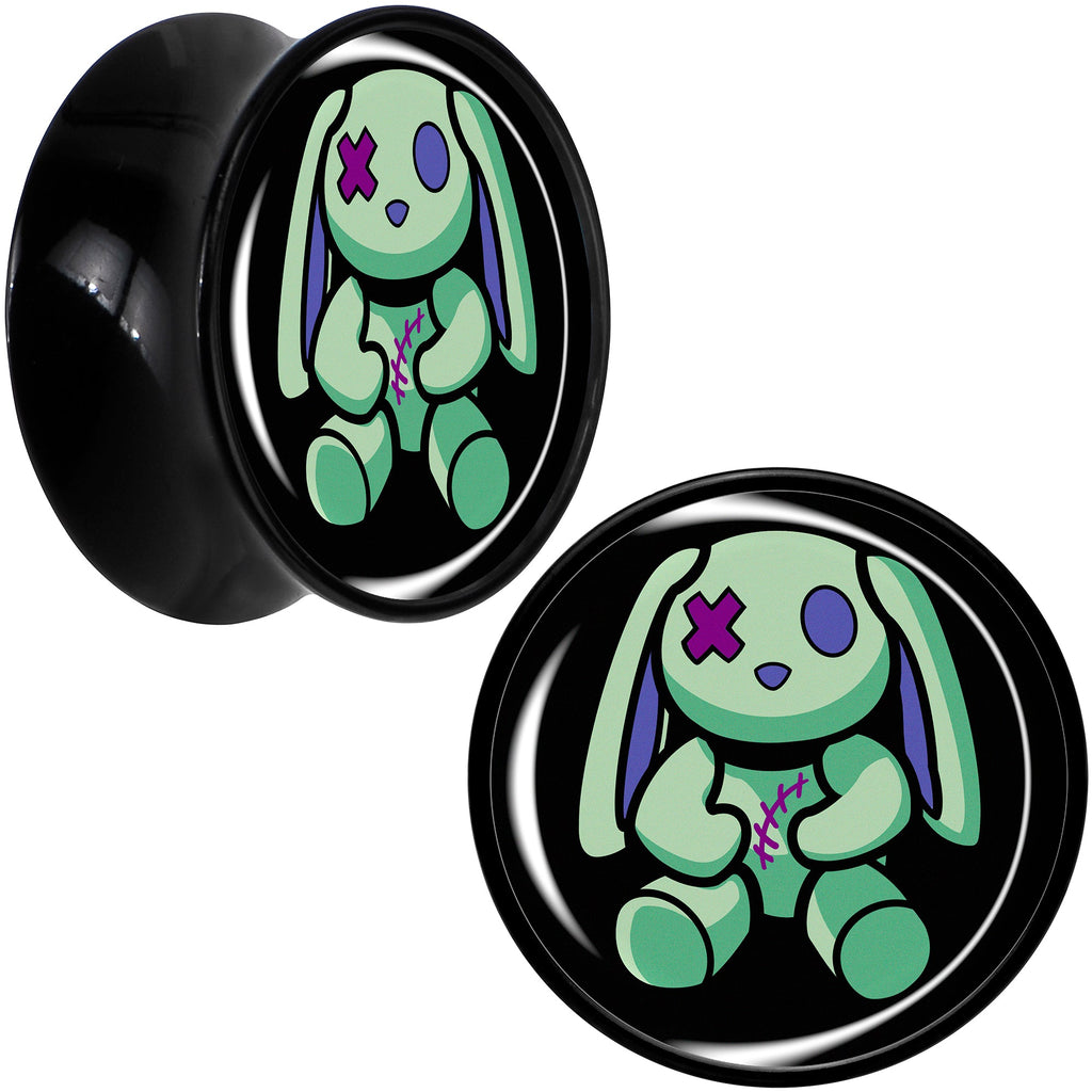 BodyCandy Zombie Bunny Black Acrylic Saddle Plug Set by Onyx O — comparison shot