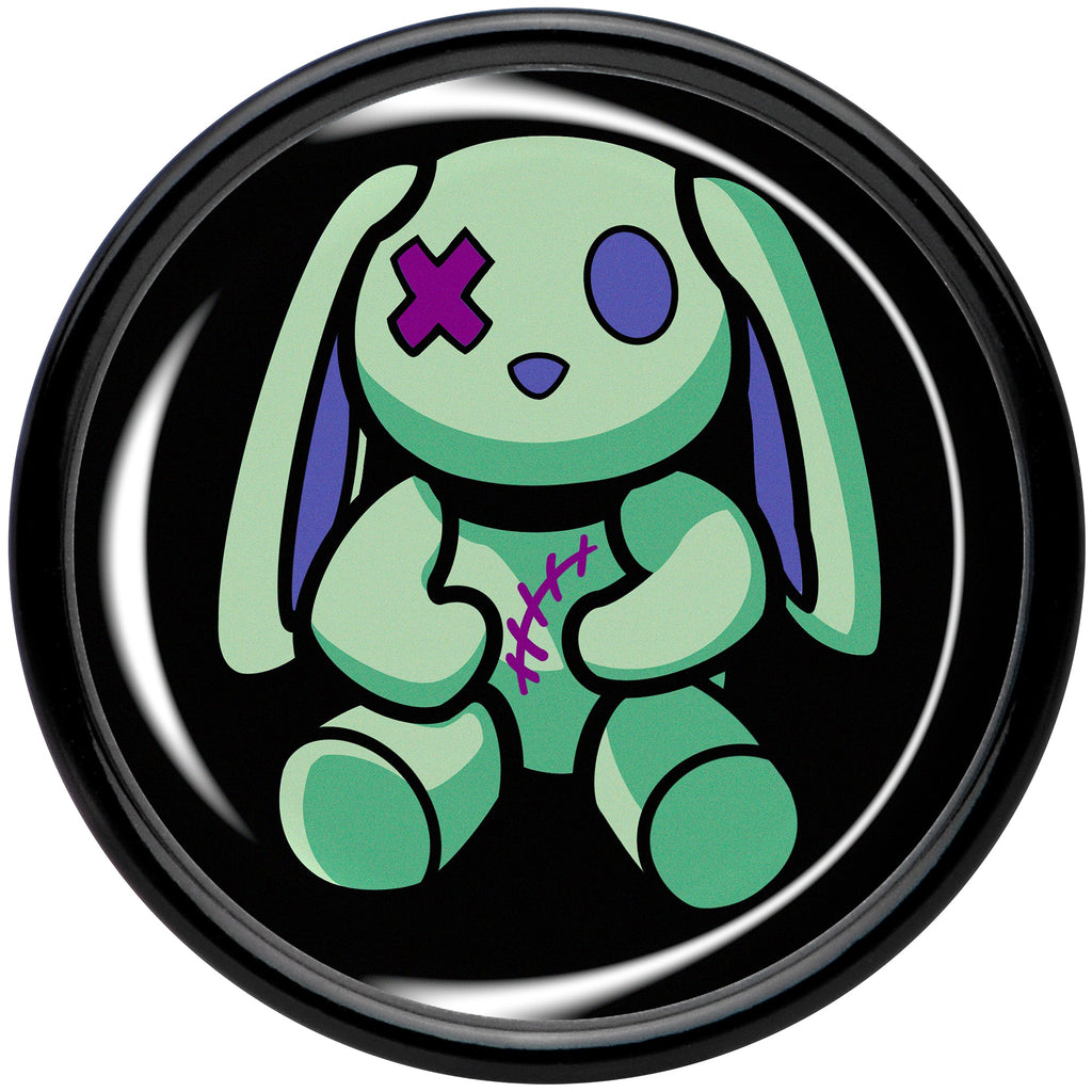 BodyCandy Zombie Bunny Black Acrylic Saddle Plug Set by Onyx O — side view