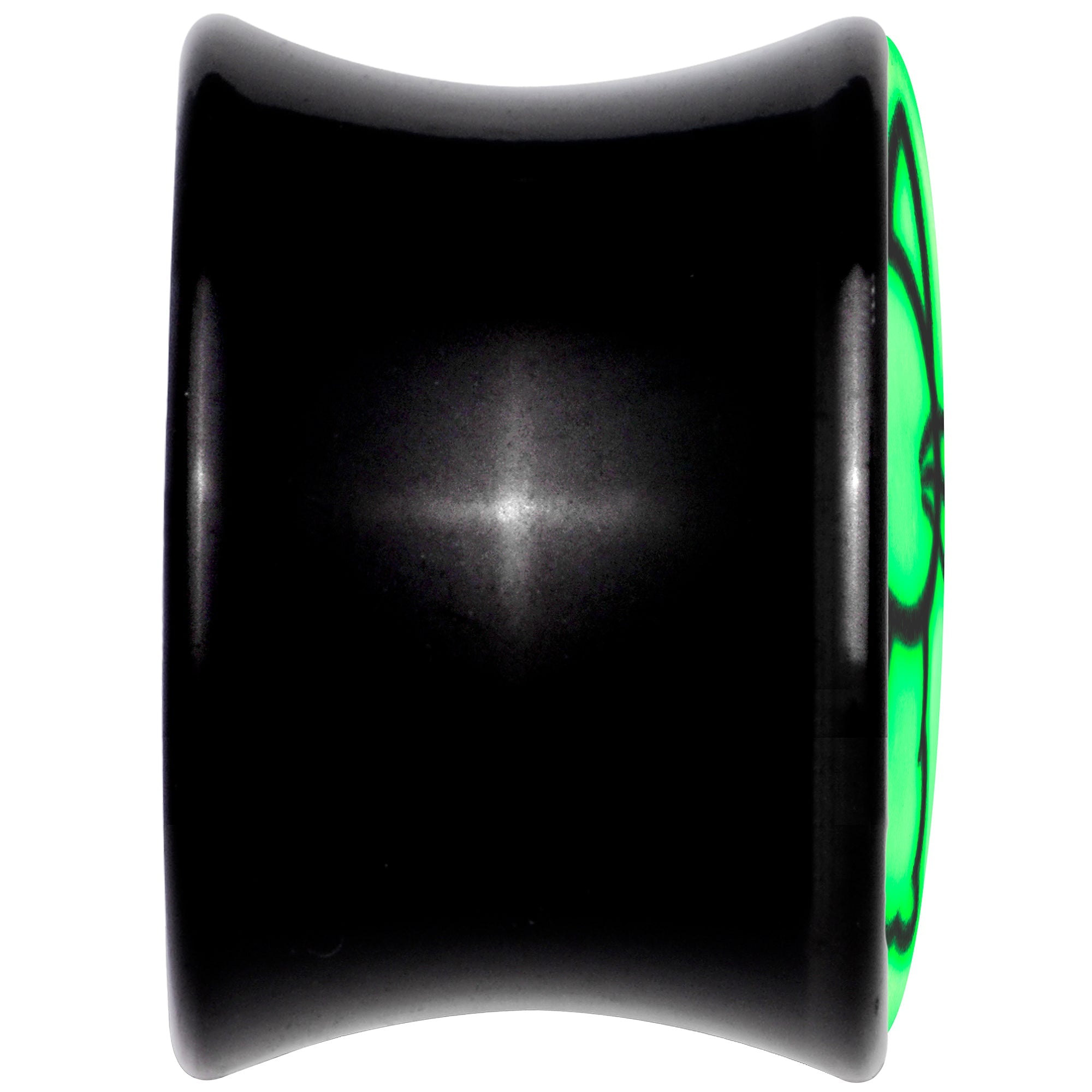 BodyCandy Glow in the Dark Kitty Cat Black Acrylic Saddle Plug Set 8mm to 20mm by Onyx O — alternative angle