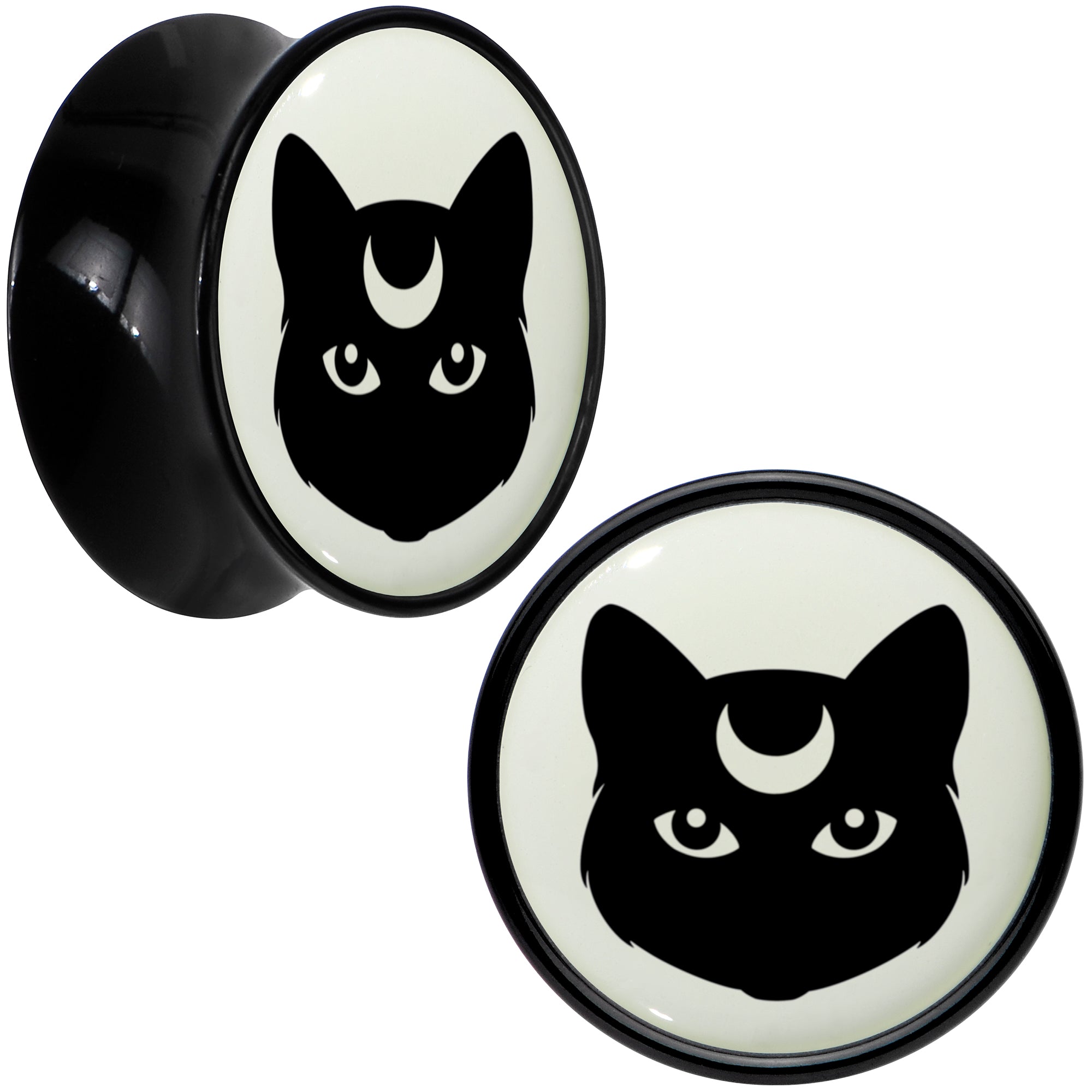 BodyCandy Glow in the Dark Mystic Kitty Cat Black Acrylic Saddle Plug Set by Onyx O — packaging