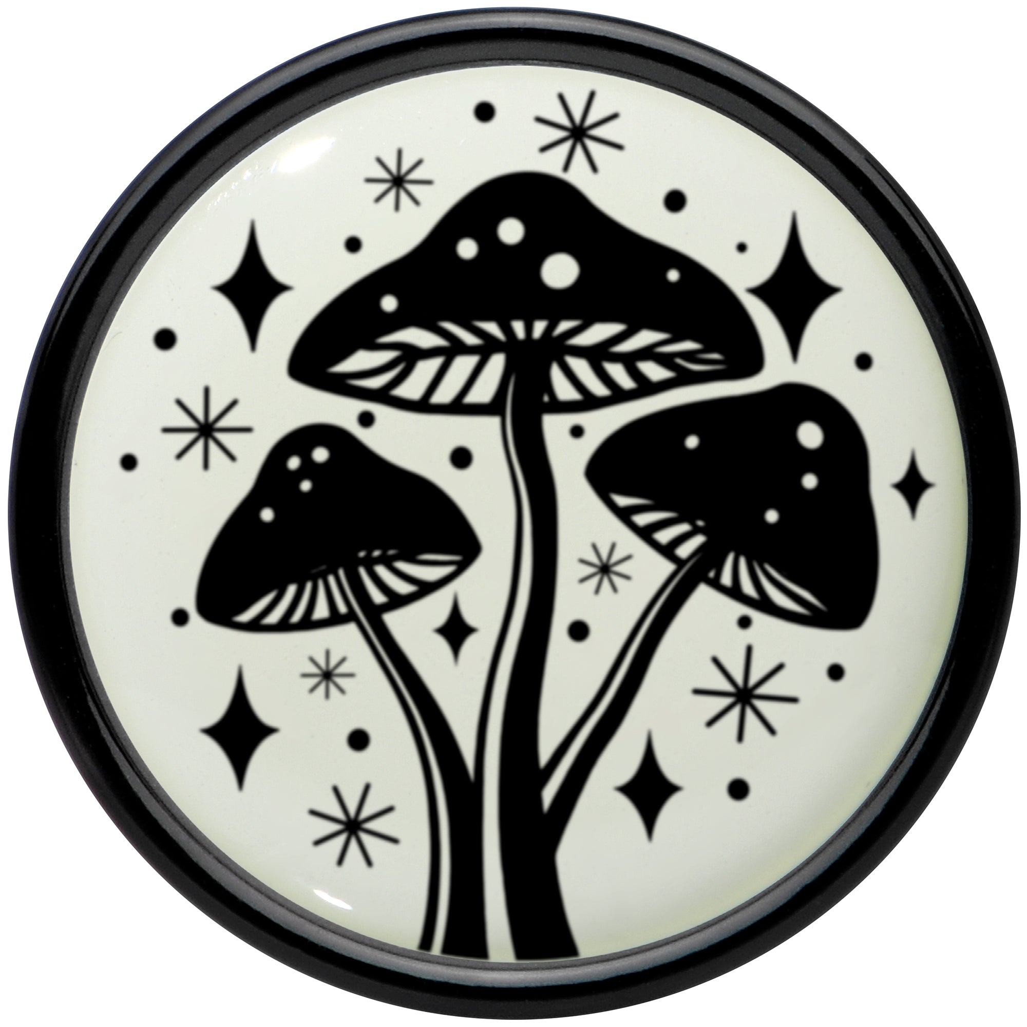BodyCandy Glow in the Dark Mystic Mushroom Black Acrylic Saddle Plug Set by Onyx O — alternative angle