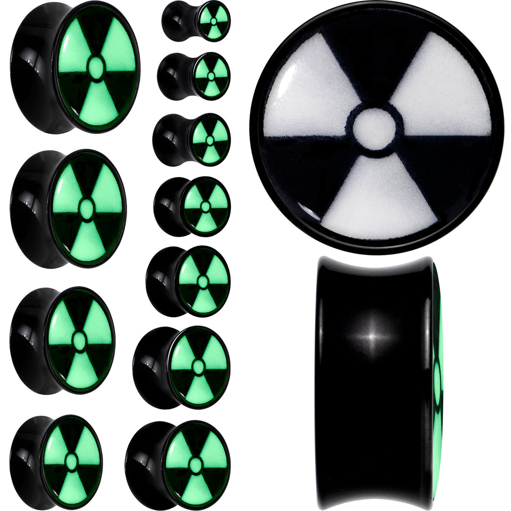 BodyCandy Black Acrylic Radioactive Glow in the Dark Double Flare Plug Set by Onyx O — lifestyle context