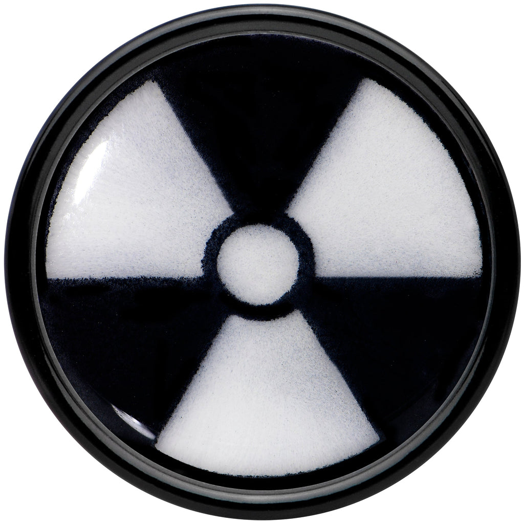 BodyCandy Black Acrylic Radioactive Glow in the Dark Double Flare Plug Set by Onyx O — back view