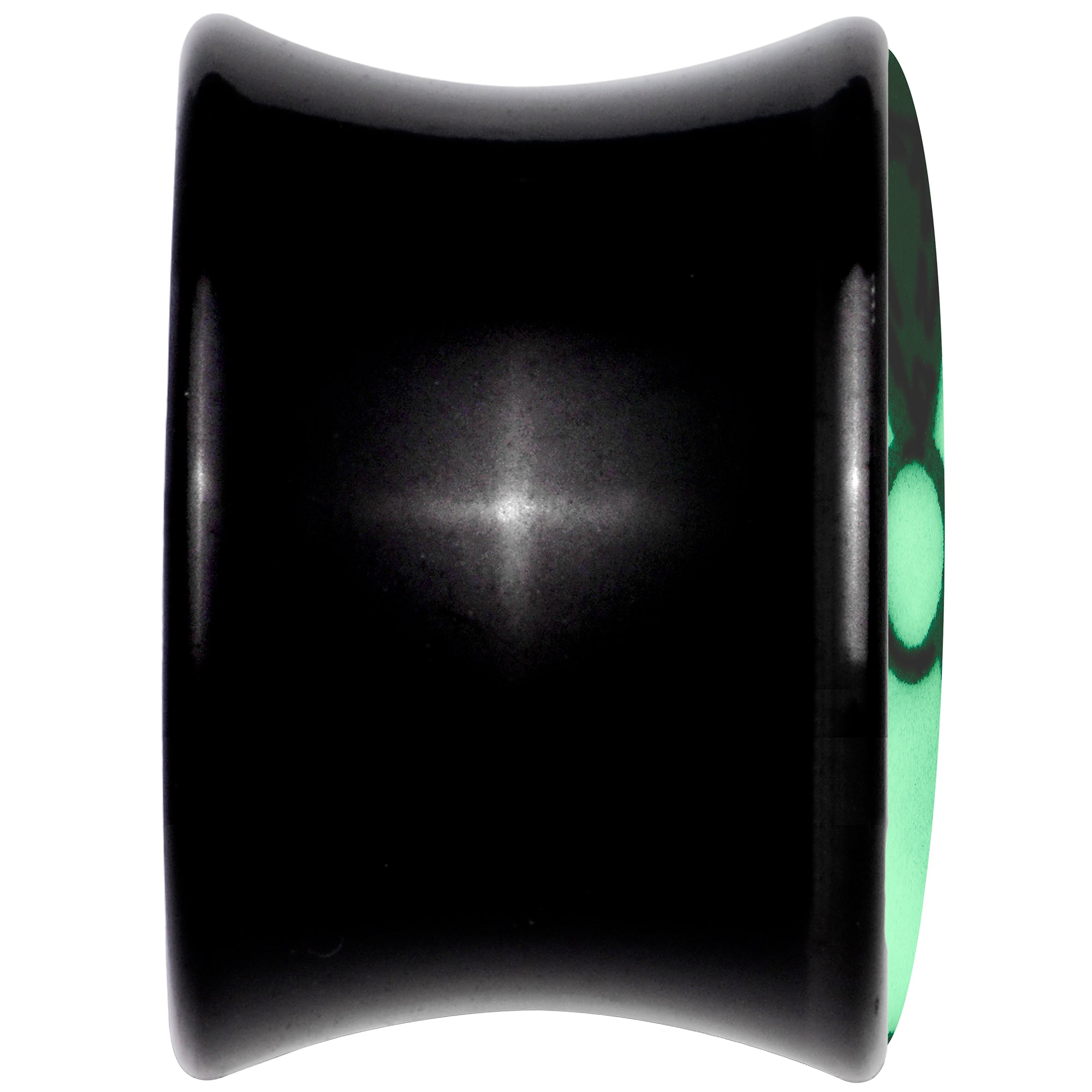 BodyCandy Black Acrylic Radioactive Glow in the Dark Double Flare Plug Set by Onyx O — alternative angle