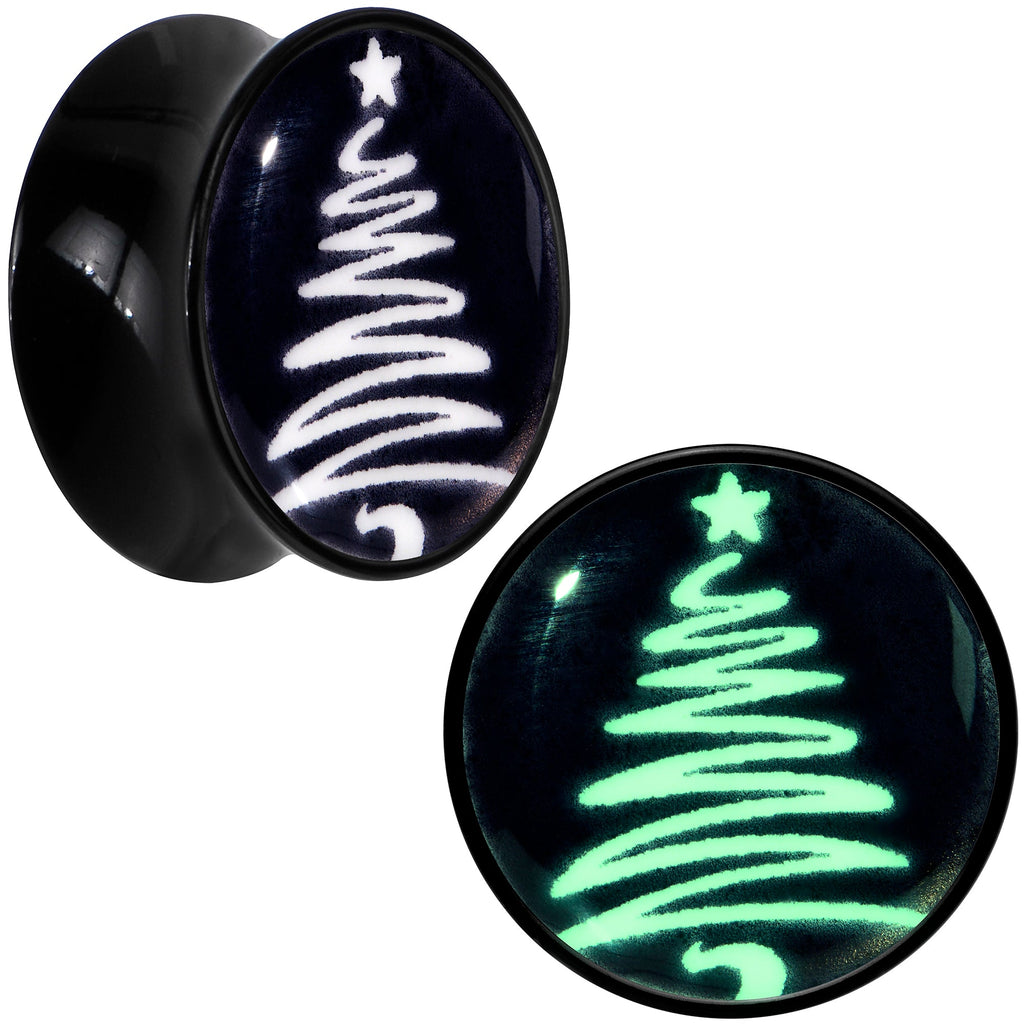 BodyCandy Glow in the Dark Holiday Christmas Tree Acrylic Saddle Plug Set by Onyx O — packaging
