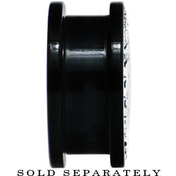 BodyCandy Black Acrylic Custom Photo Gem Screw Fit Plug - buy 2 for a pair — alternative angle