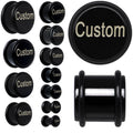 BodyCandy Custom No.1 Black Acrylic Personalized Plug - buy 2 for a pair — main product shot