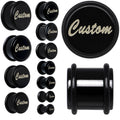 BodyCandy Custom No.2 Black Acrylic Personalized Plug - buy 2 for a pair — main product shot