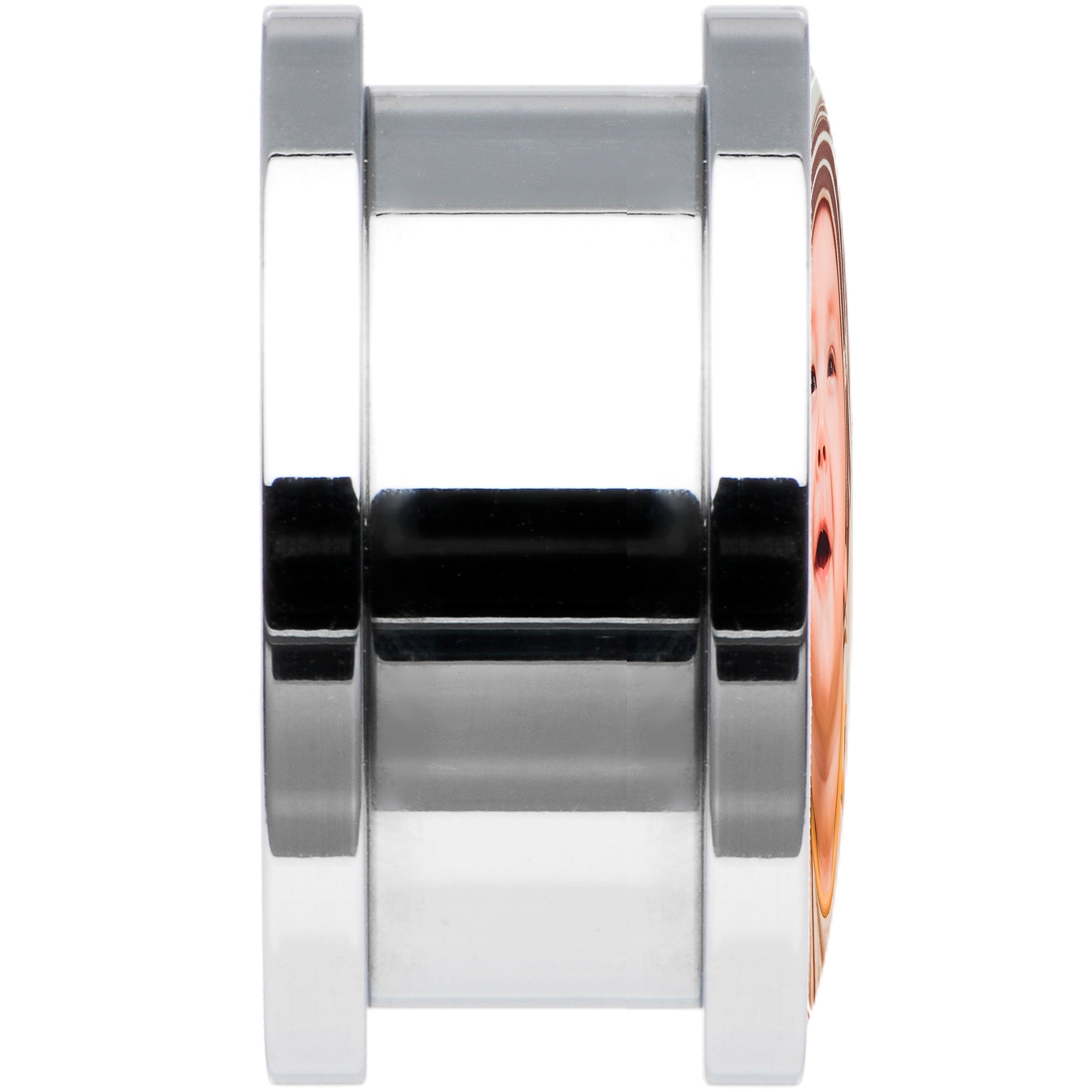 BodyCandy Stainless Steel Custom Photo Screw Fit Plug - buy 2 for a pair — back view