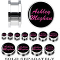 BodyCandy Custom No.2 Black Pink Steel Screw Fit Personalized Plug - buy 2 for a pair — main product shot