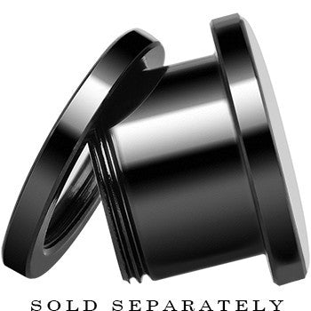 BodyCandy Anodized Black Titanium Custom Photo Screw Fit Plug - buy 2 for a pair — alternative angle