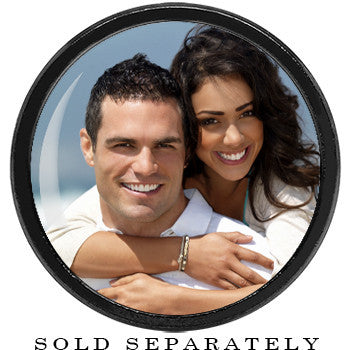 BodyCandy Anodized Black Titanium Custom Photo Screw Fit Plug - buy 2 for a pair — color detail