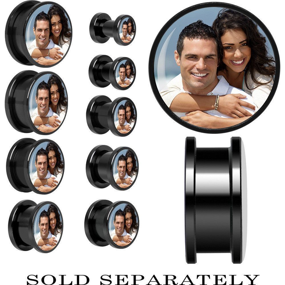 BodyCandy Anodized Black Titanium Custom Photo Screw Fit Plug - buy 2 for a pair — size reference