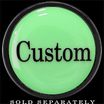BodyCandy Custom Personalized Glow in the Dark Screw Fit Plug in Anodized Black Titanium - buy 2 for a pair — side view