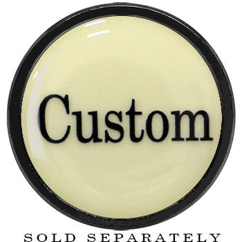 BodyCandy Custom Personalized Glow in the Dark Screw Fit Plug in Anodized Black Titanium - buy 2 for a pair — back view