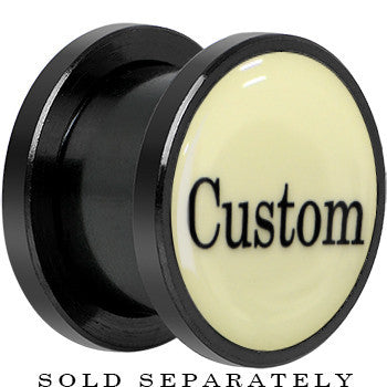 BodyCandy Custom Personalized Glow in the Dark Screw Fit Plug in Anodized Black Titanium - buy 2 for a pair — lifestyle conte