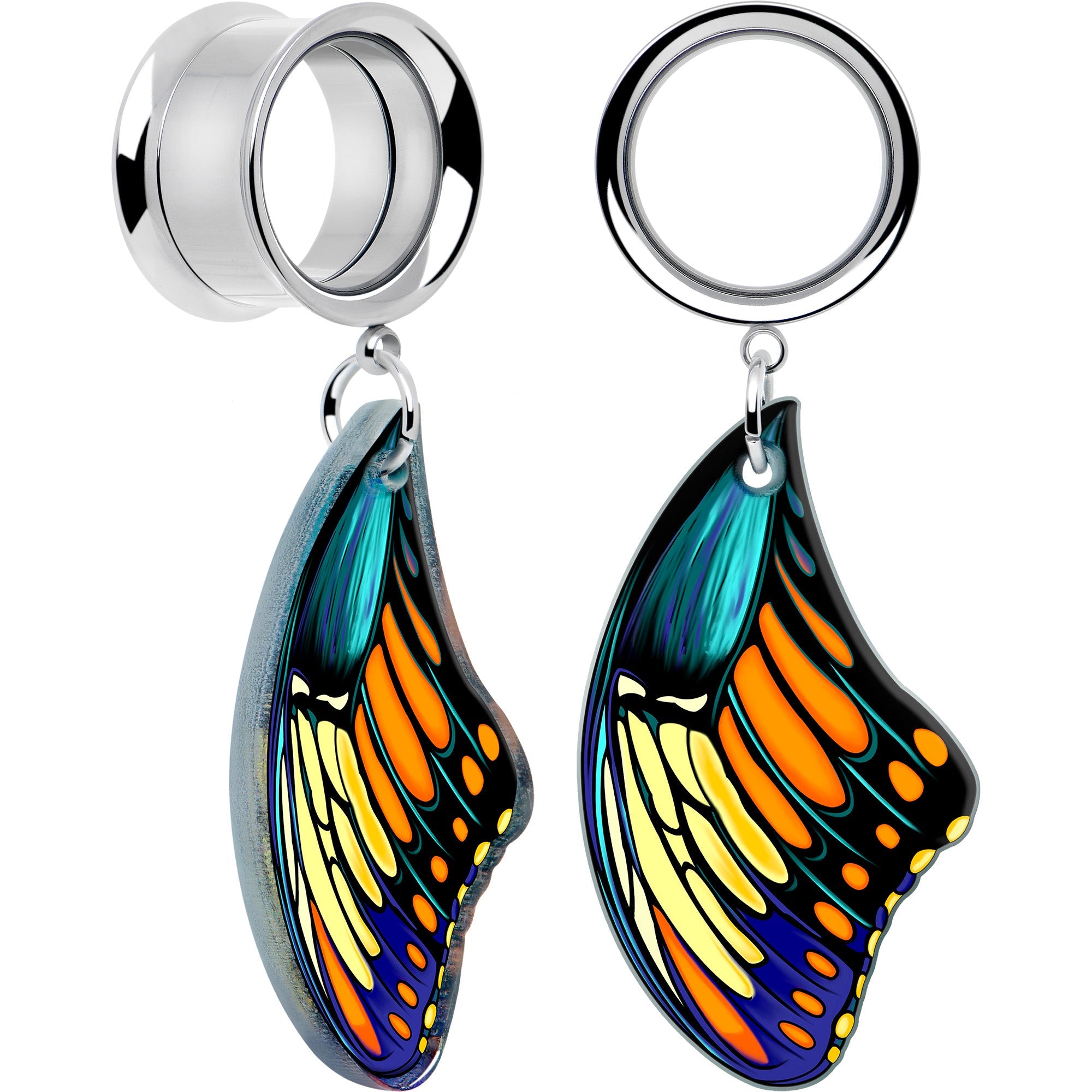 BodyCandy Wing of Butterfly Tunnels Dangle Plug Set by Onyx O — color detail