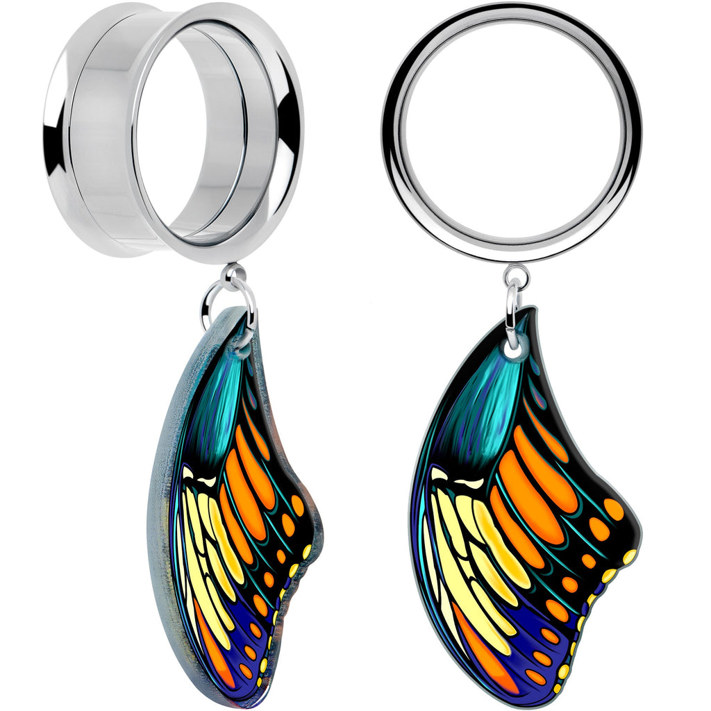 BodyCandy Wing of Butterfly Tunnels Dangle Plug Set by Onyx O — comparison shot