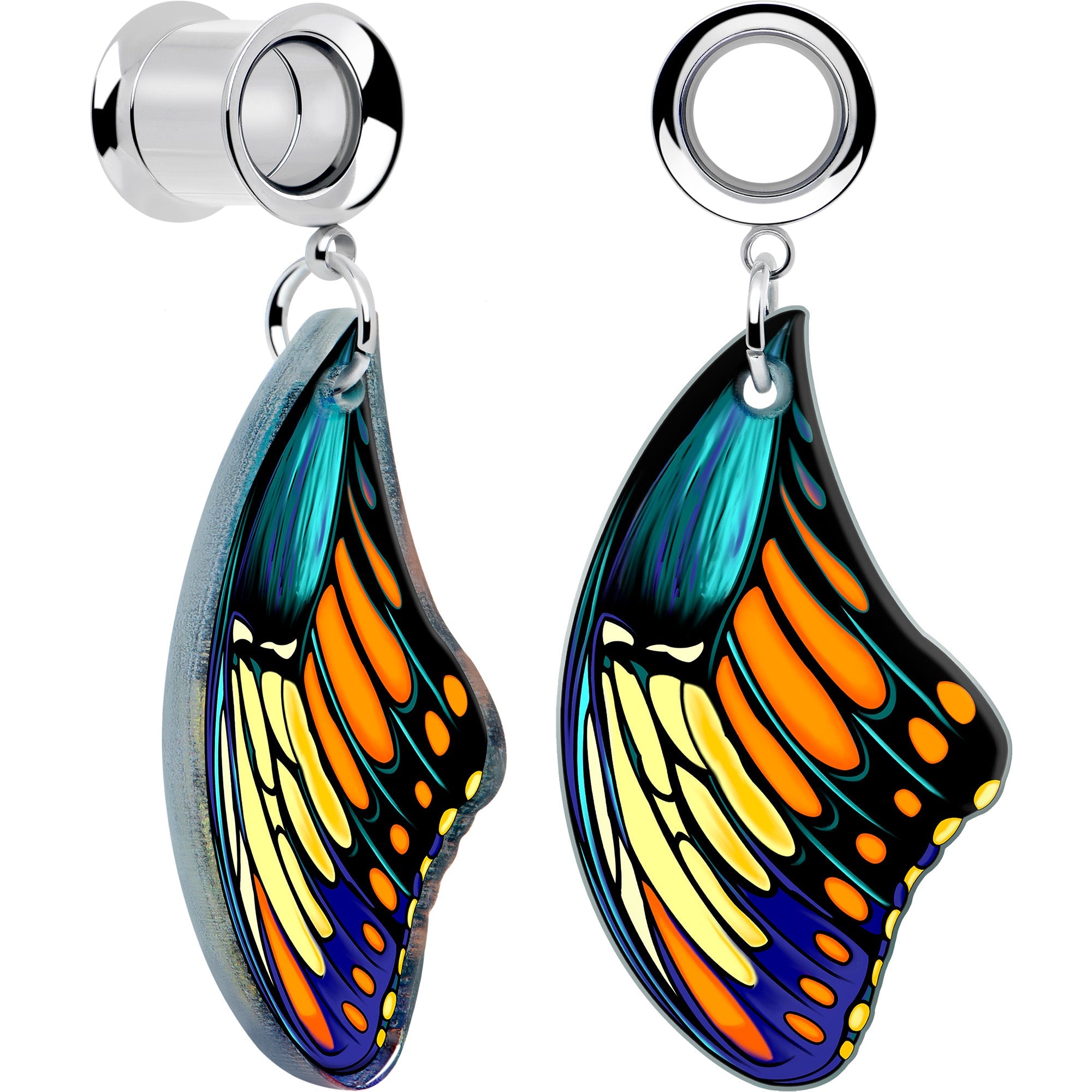 BodyCandy Wing of Butterfly Tunnels Dangle Plug Set by Onyx O — fabric or material detail