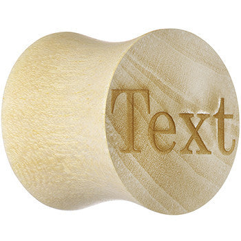 BodyCandy Custom Organic Crocodile Wood Personalized Saddle Plug - buy 2 for a pair — detail close-up