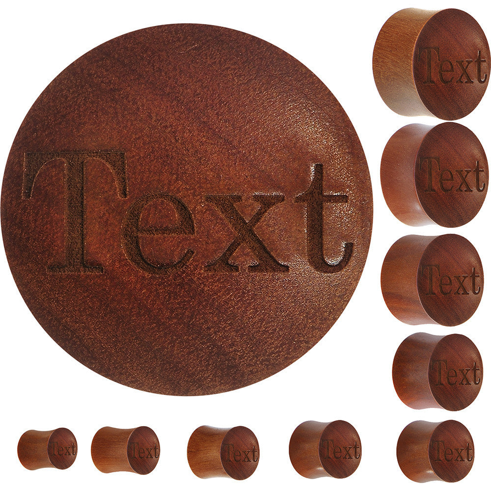 BodyCandy Custom Organic Sawo Wood PersonalizedSaddle Plug - buy 2 for a pair — main product shot