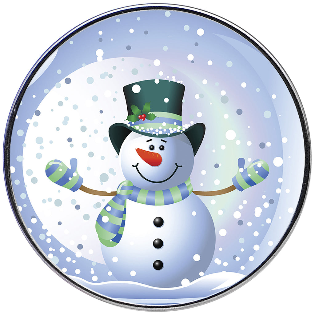 BodyCandy 16G Snow Globe Snowman Tragus Cartilage Earring — detail close-up