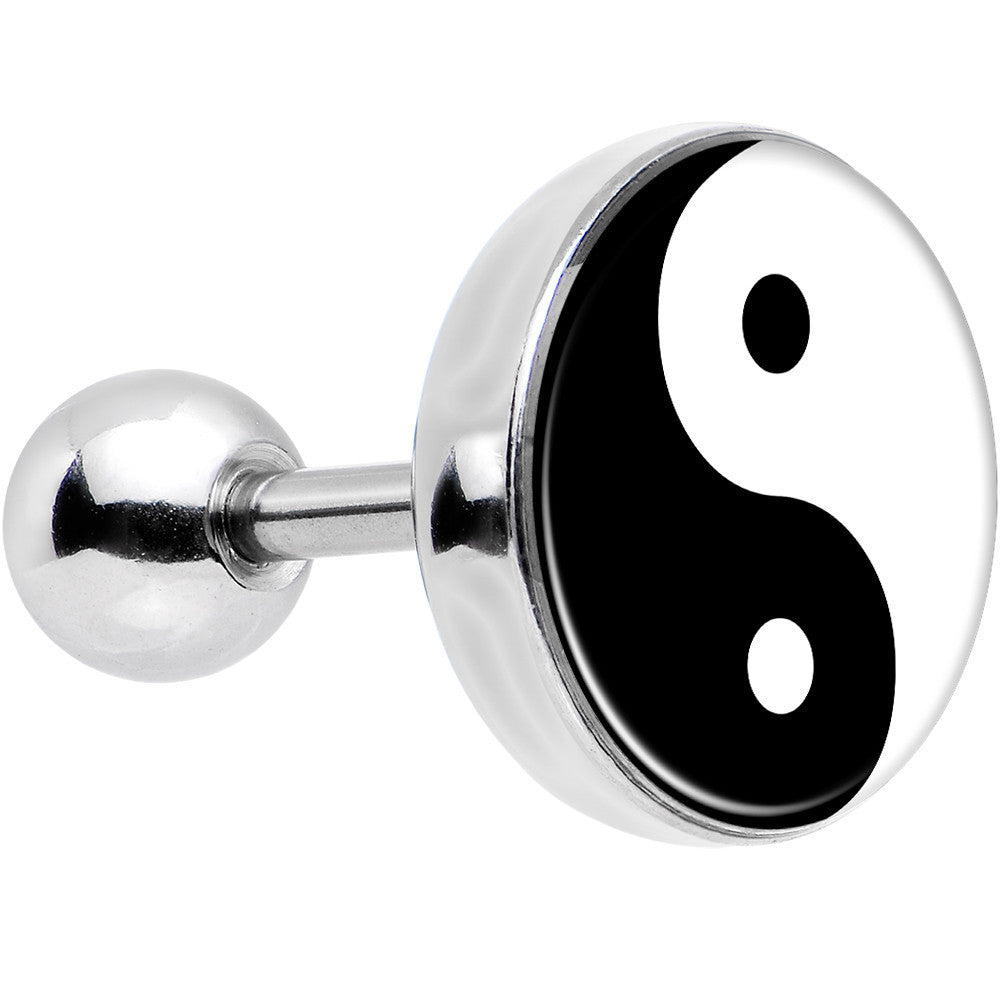 BodyCandy 16G Black and White Yin Yang Tragus Cartilage Earring — main product shot