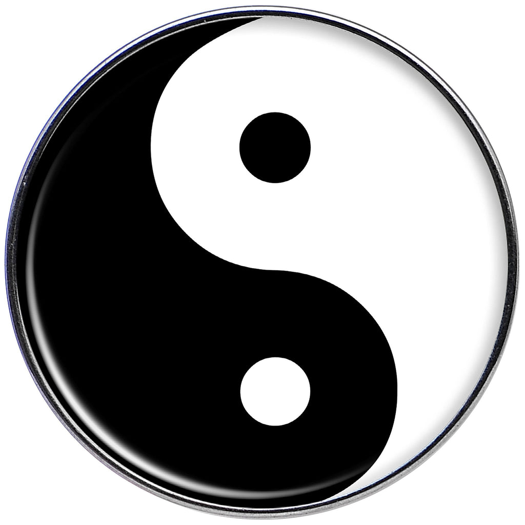BodyCandy 16G Black and White Yin Yang Tragus Cartilage Earring — detail close-up