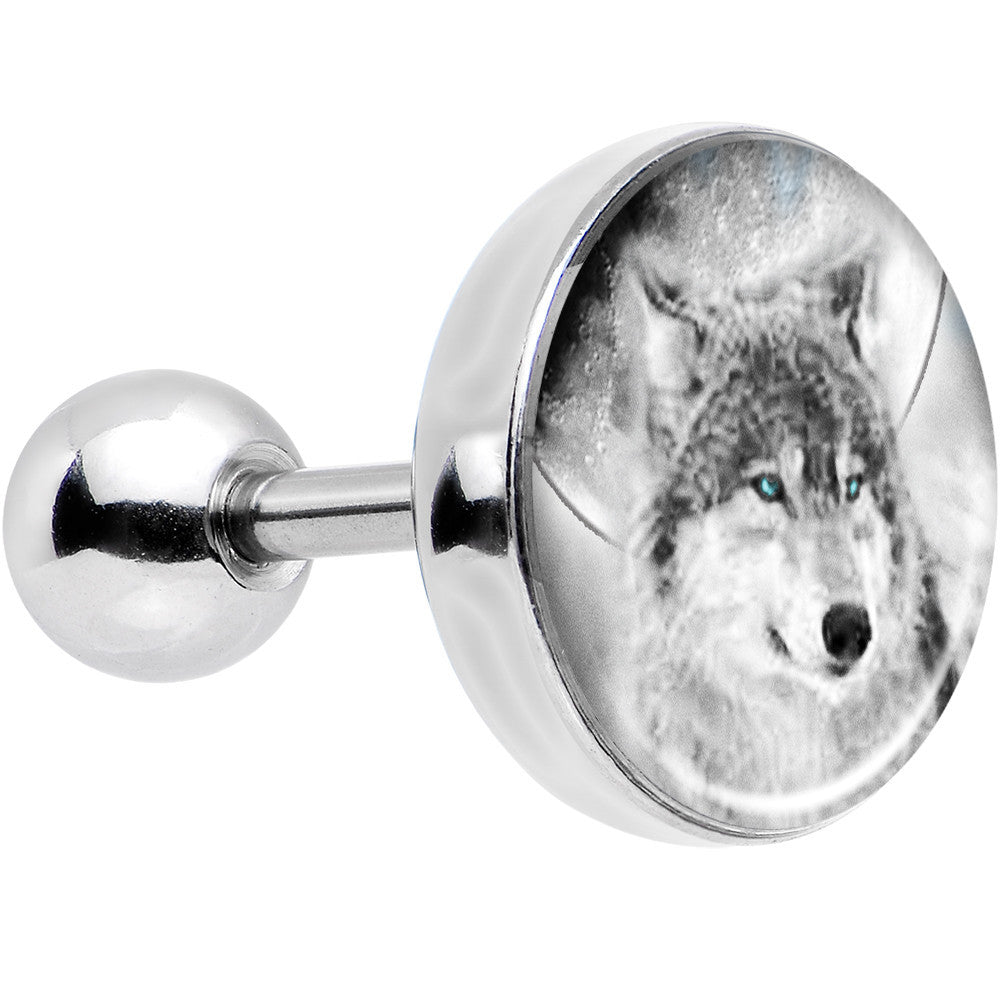 BodyCandy 16G Blue Eyed Night Wolf Tragus Cartilage Earring — main product shot